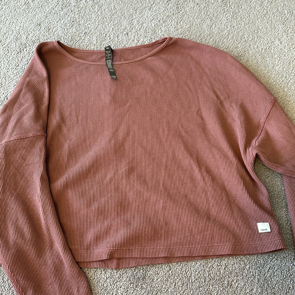 Vuori women’s oversized waffle knit sweater